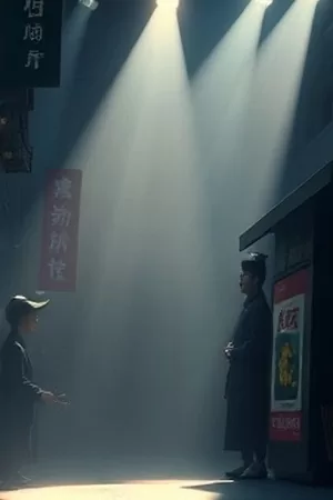《山海拾遗录》海报，古籍页面上浮现的山川线描